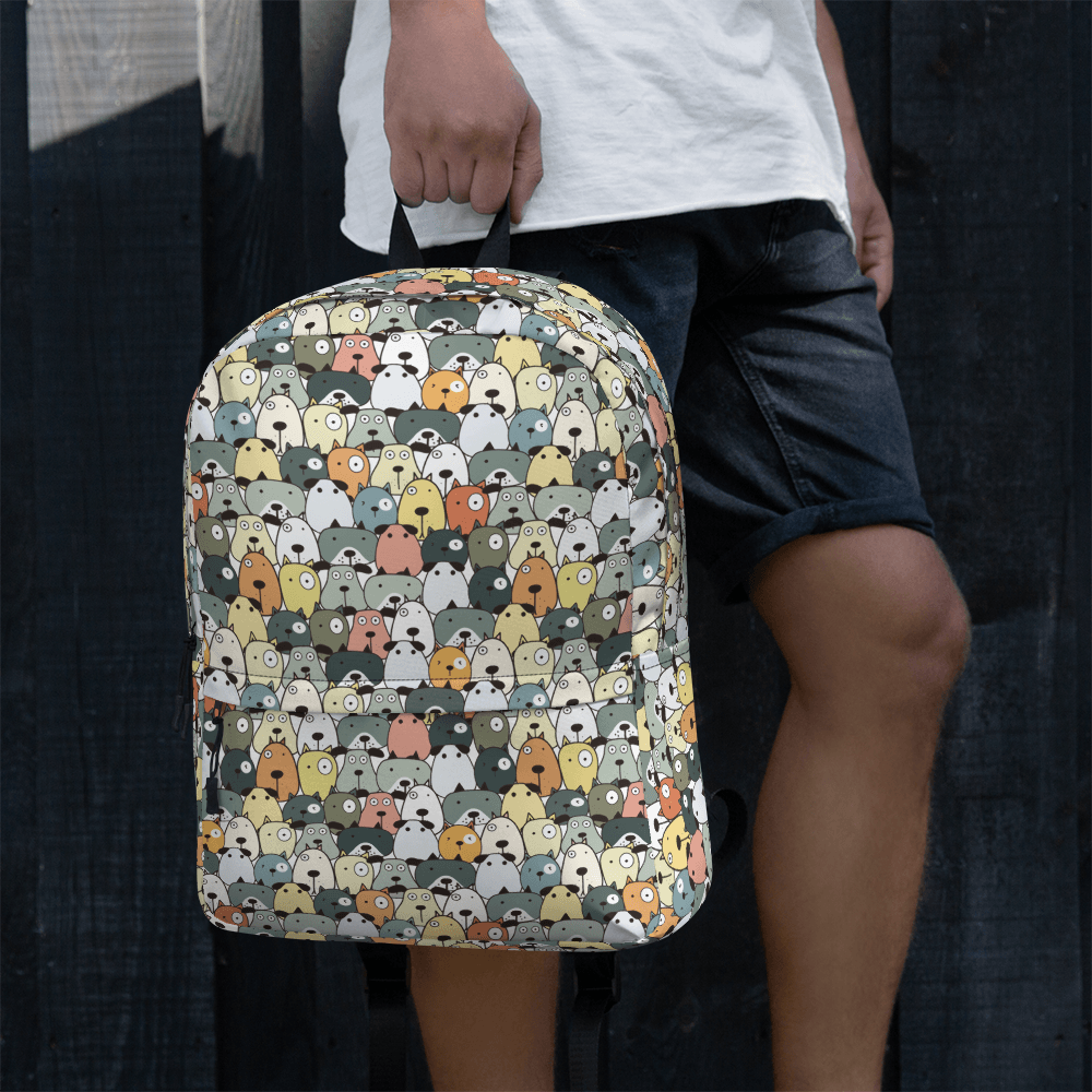 Green Cartoon Dogs Backpack - DoggyLoveandMore