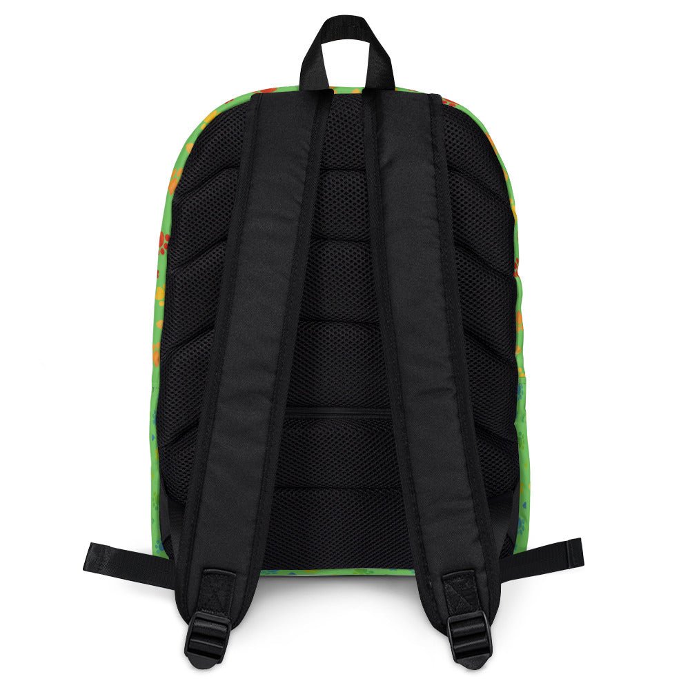 Green Paw Prints Backpack - DoggyLoveandMore