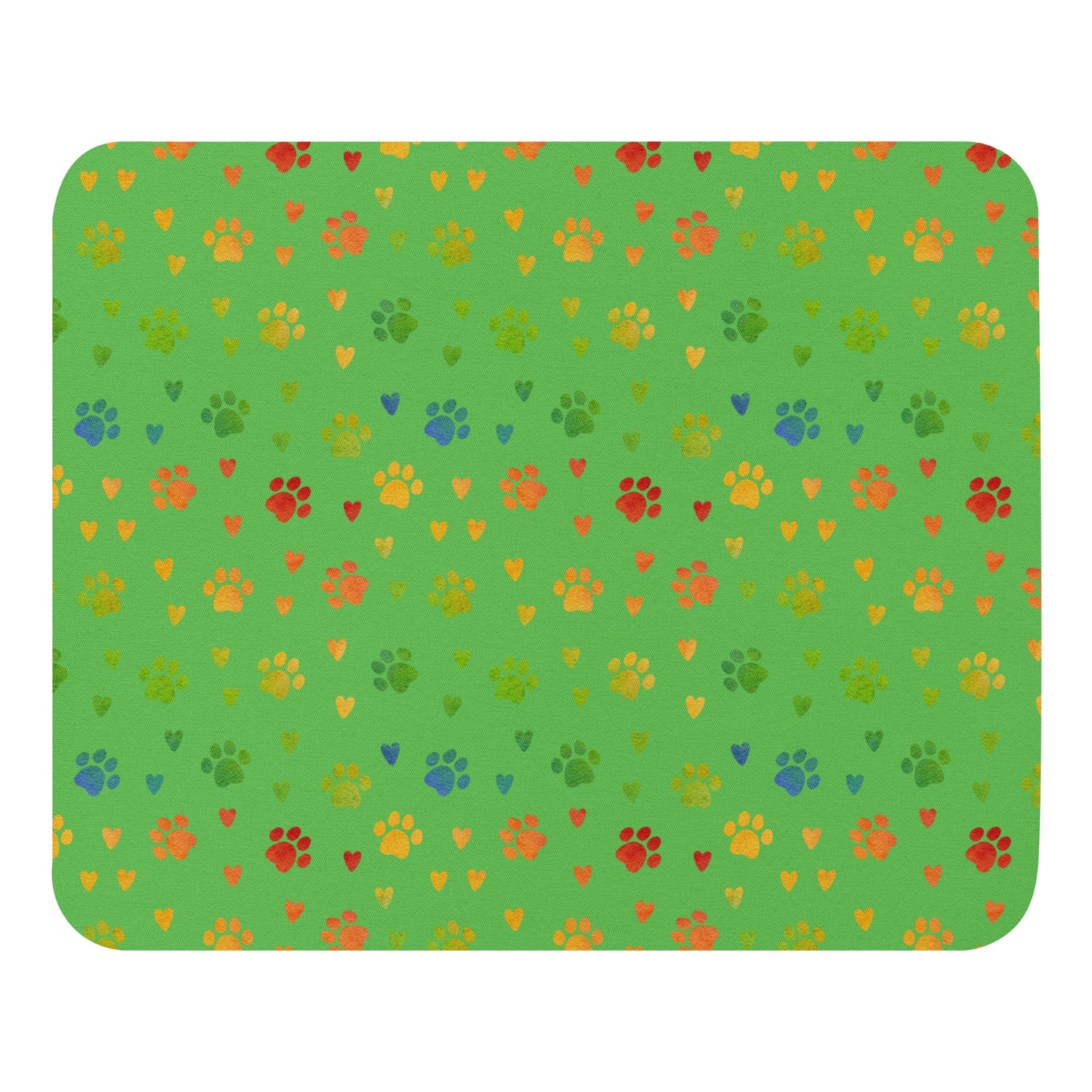 Green Paw Prints Mouse Pad - DoggyLoveandMore