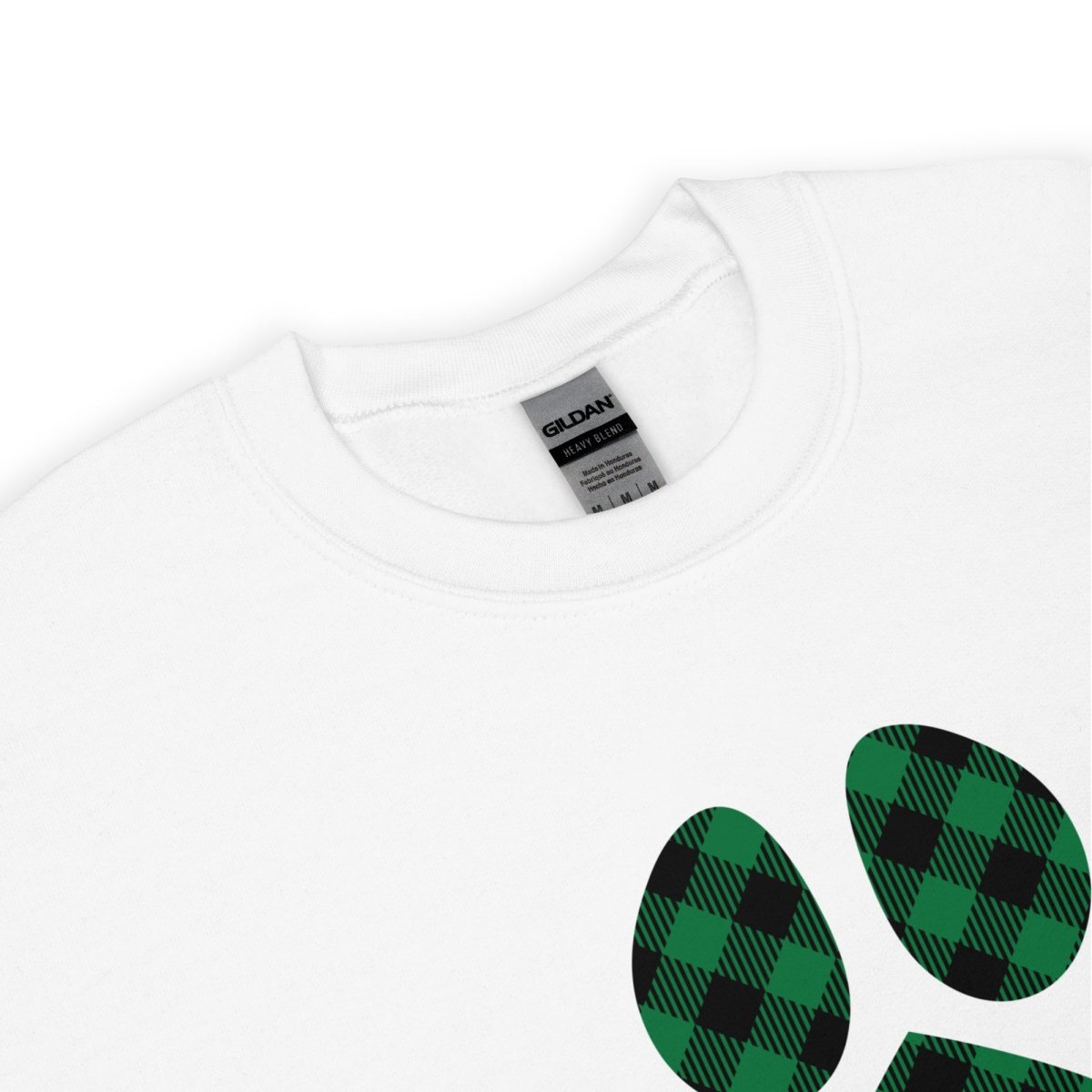 Green Plaid Dog Paw Sweatshirt - DoggyLoveandMore