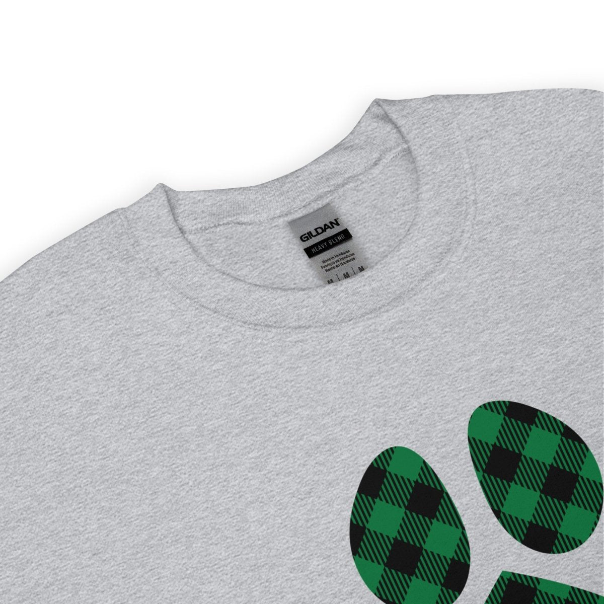 Green Plaid Dog Paw Sweatshirt - DoggyLoveandMore