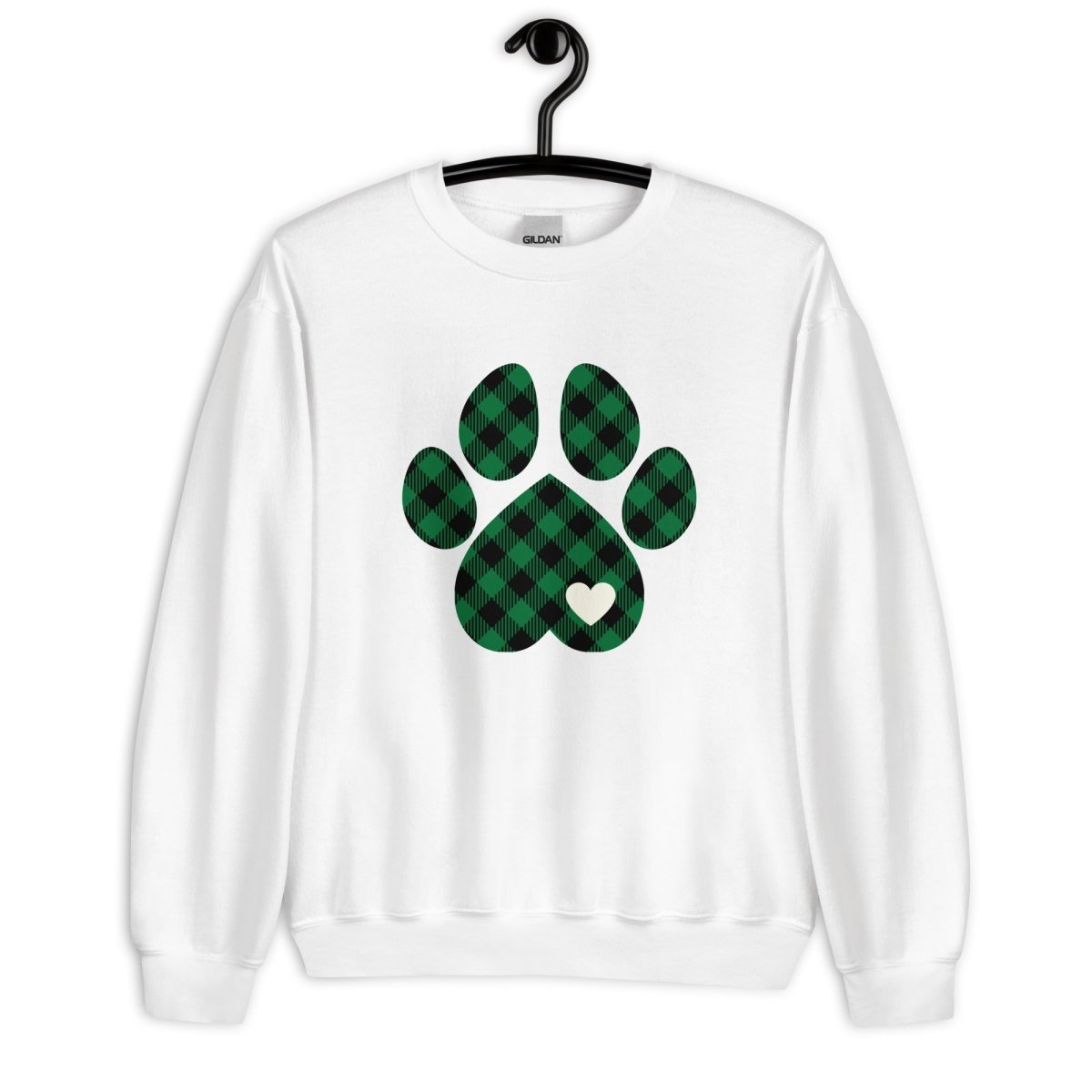 Green Plaid Dog Paw Sweatshirt - DoggyLoveandMore