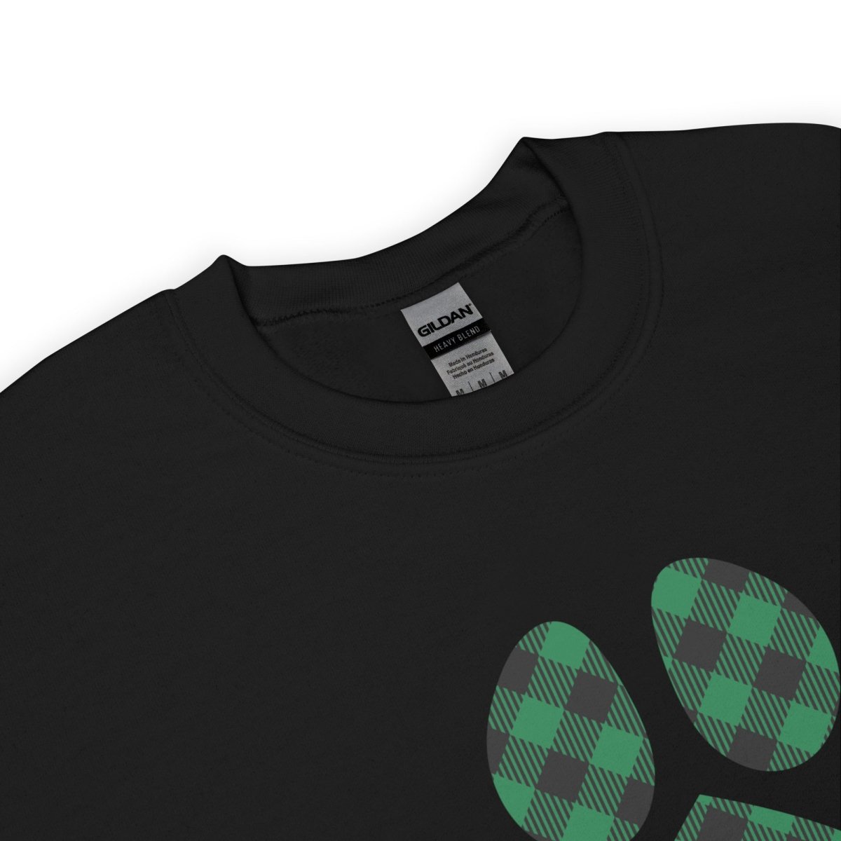 Green Plaid Dog Paw Sweatshirt - DoggyLoveandMore