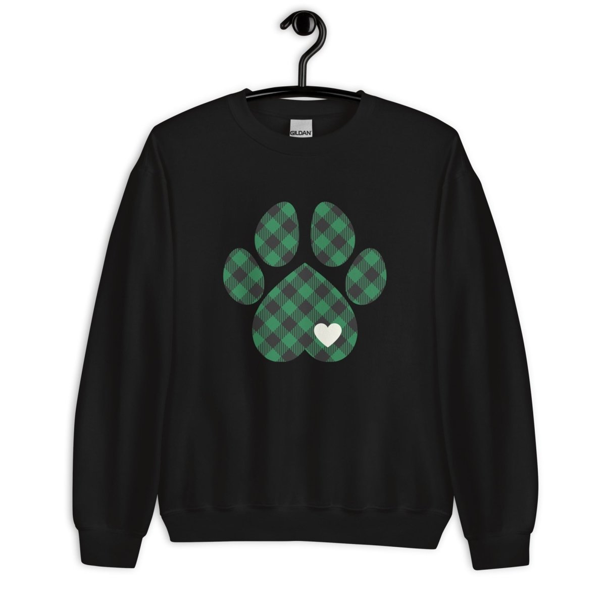 Green Plaid Dog Paw Sweatshirt - DoggyLoveandMore