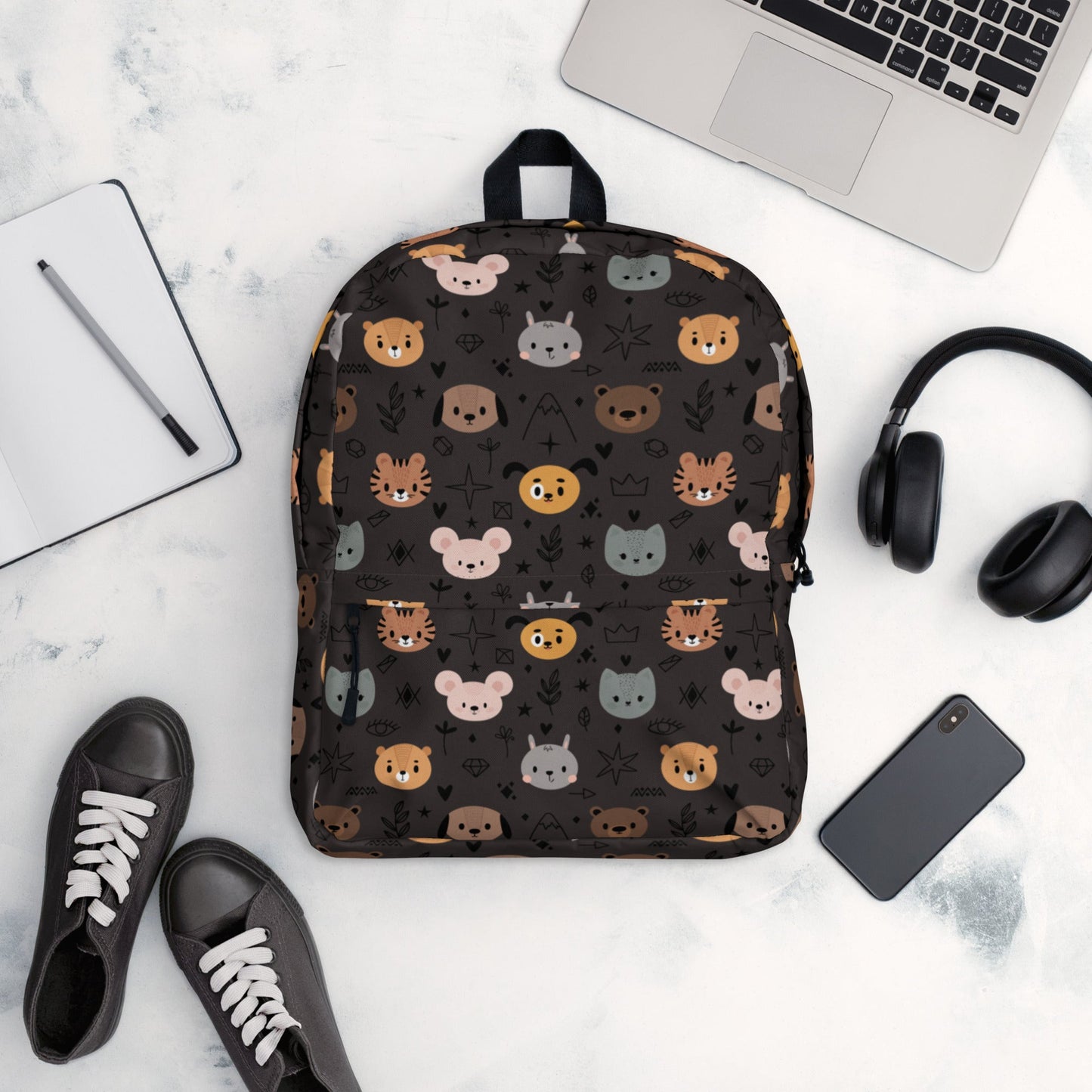 Grey Animal Faces Backpack - DoggyLoveandMore