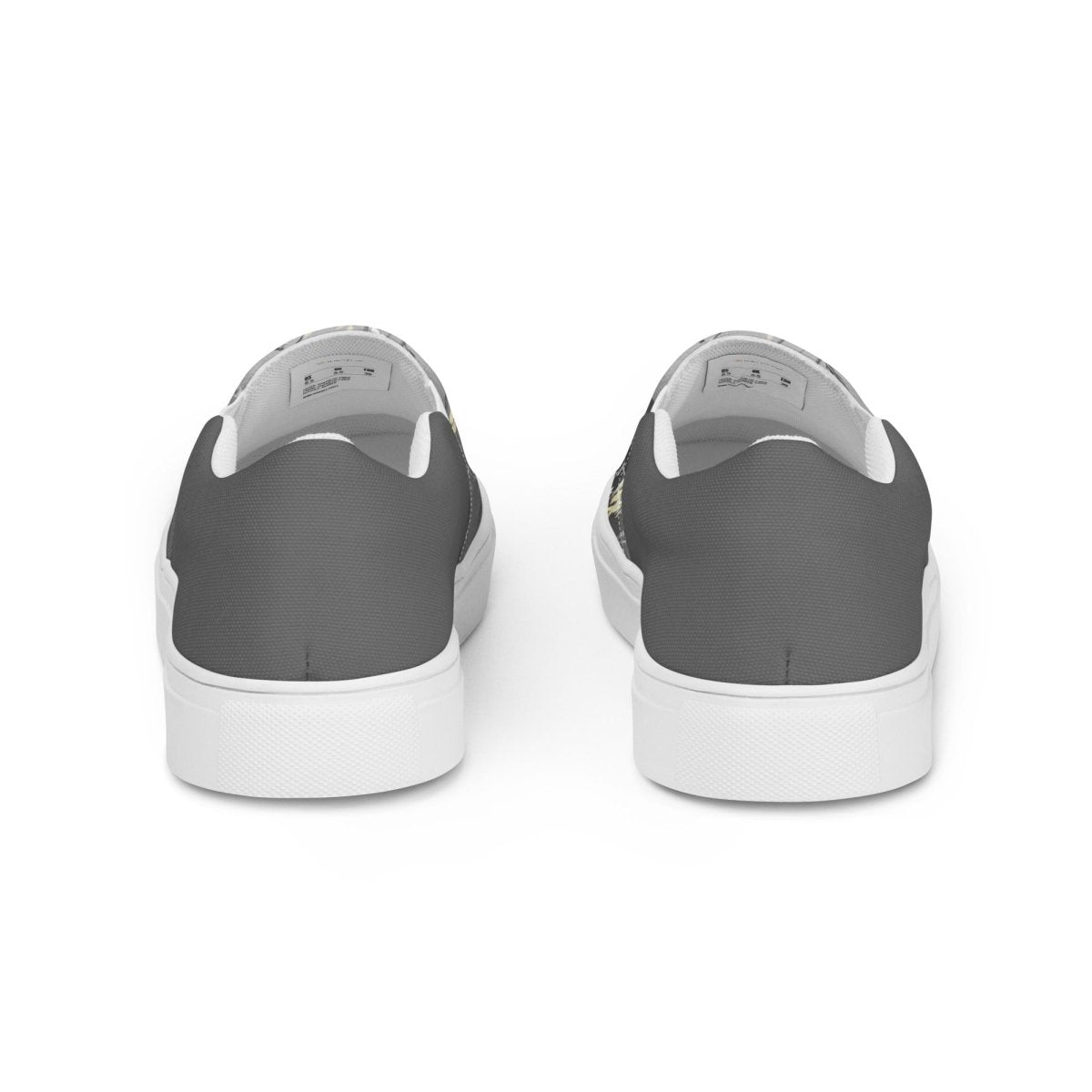 Grey Floral Slip-On Shoes - DoggyLoveandMore