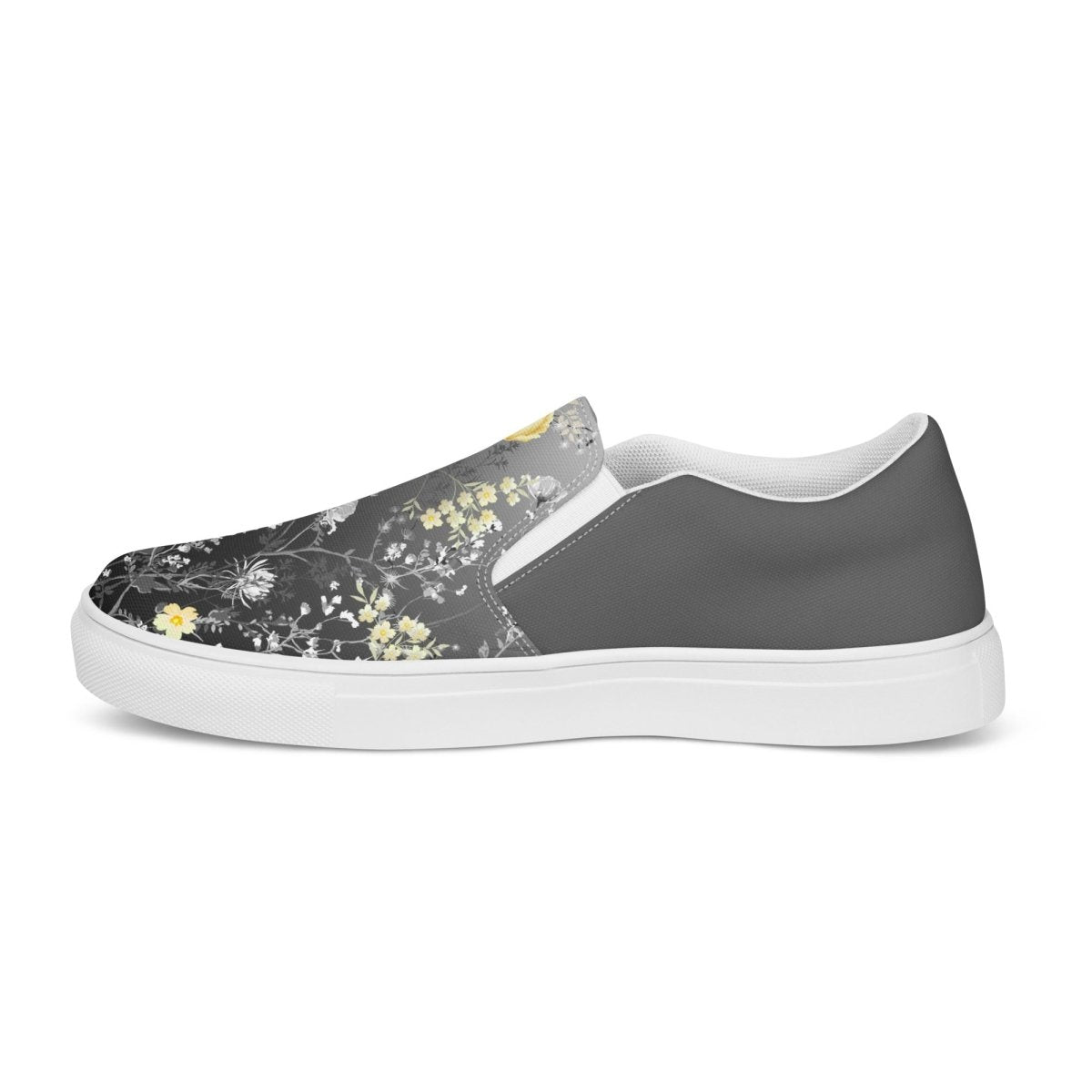 Grey Floral Slip-On Shoes - DoggyLoveandMore