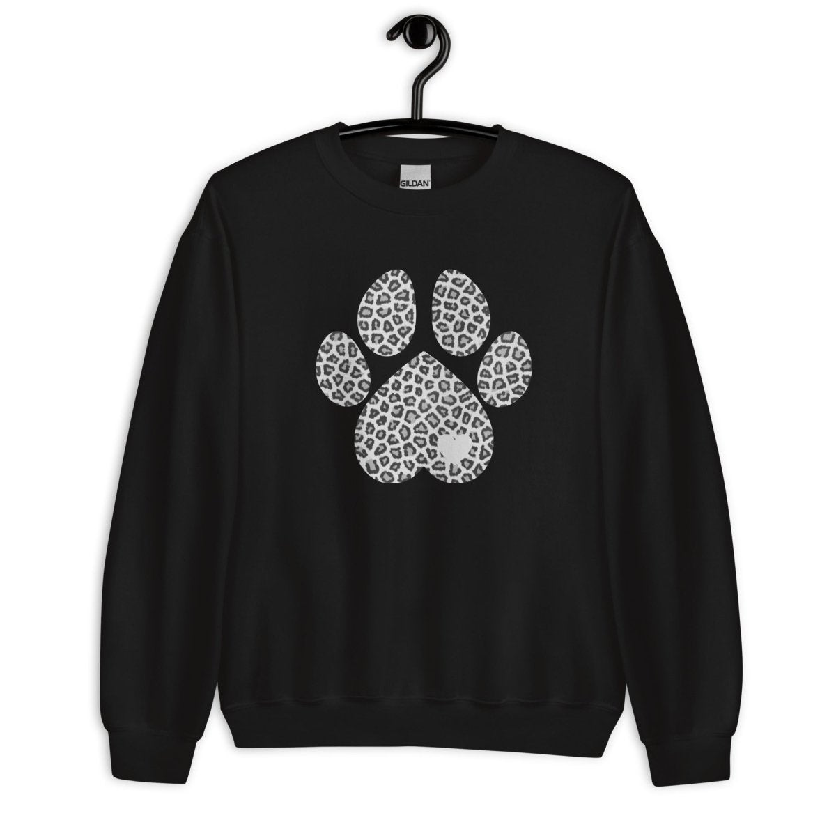 Grey Leopard Print Dog Paw Sweatshirt - DoggyLoveandMore