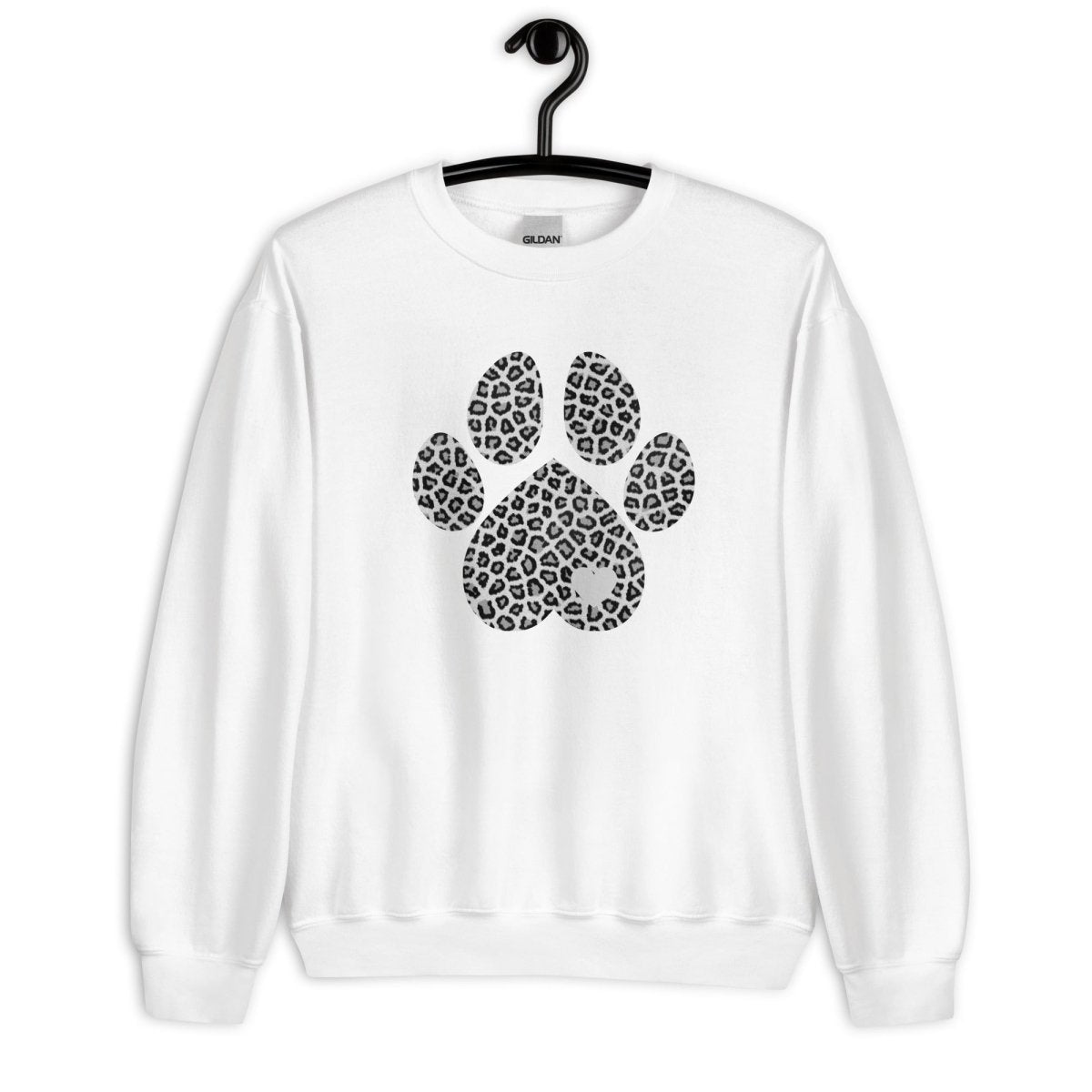 Grey Leopard Print Dog Paw Sweatshirt - DoggyLoveandMore