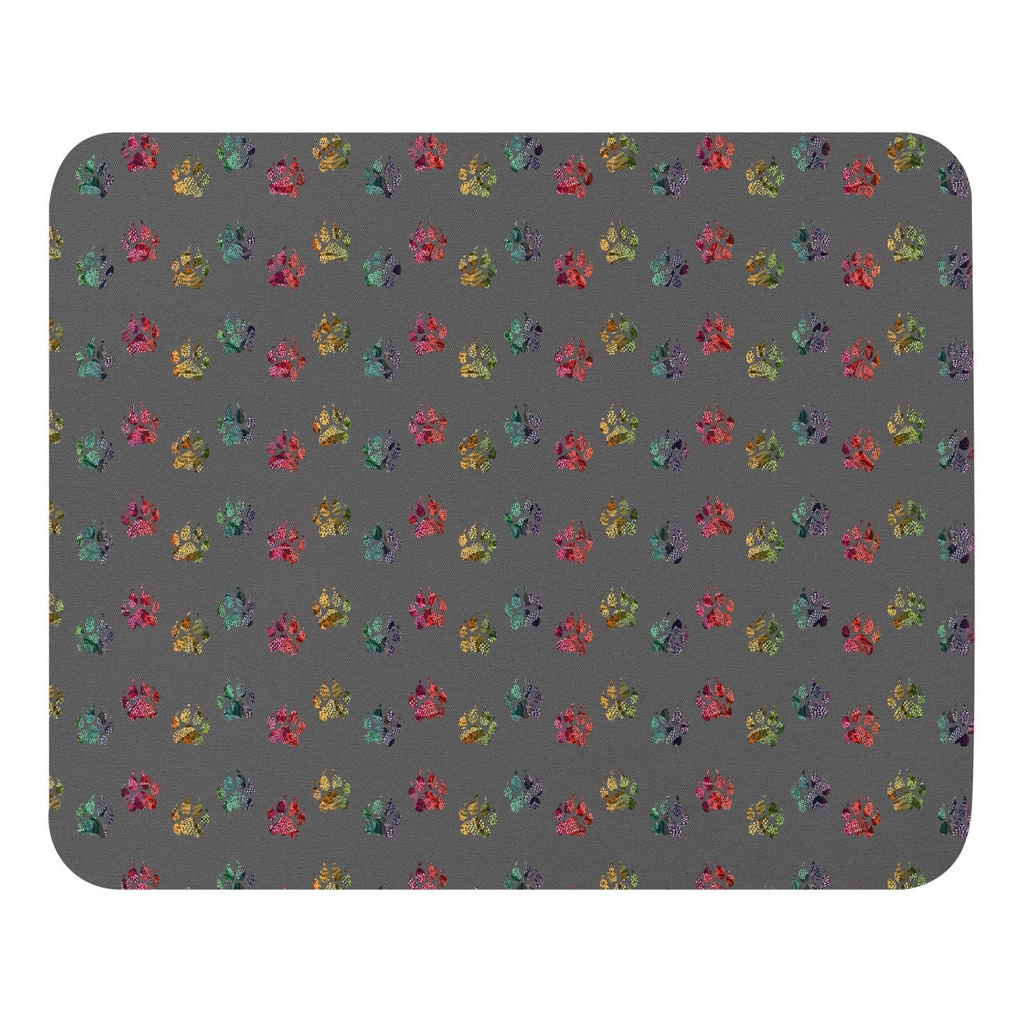 Grey Paw Prints Mouse Pad - DoggyLoveandMore