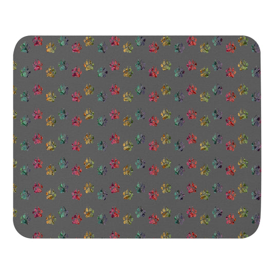 Grey Paw Prints Mouse Pad - DoggyLoveandMore