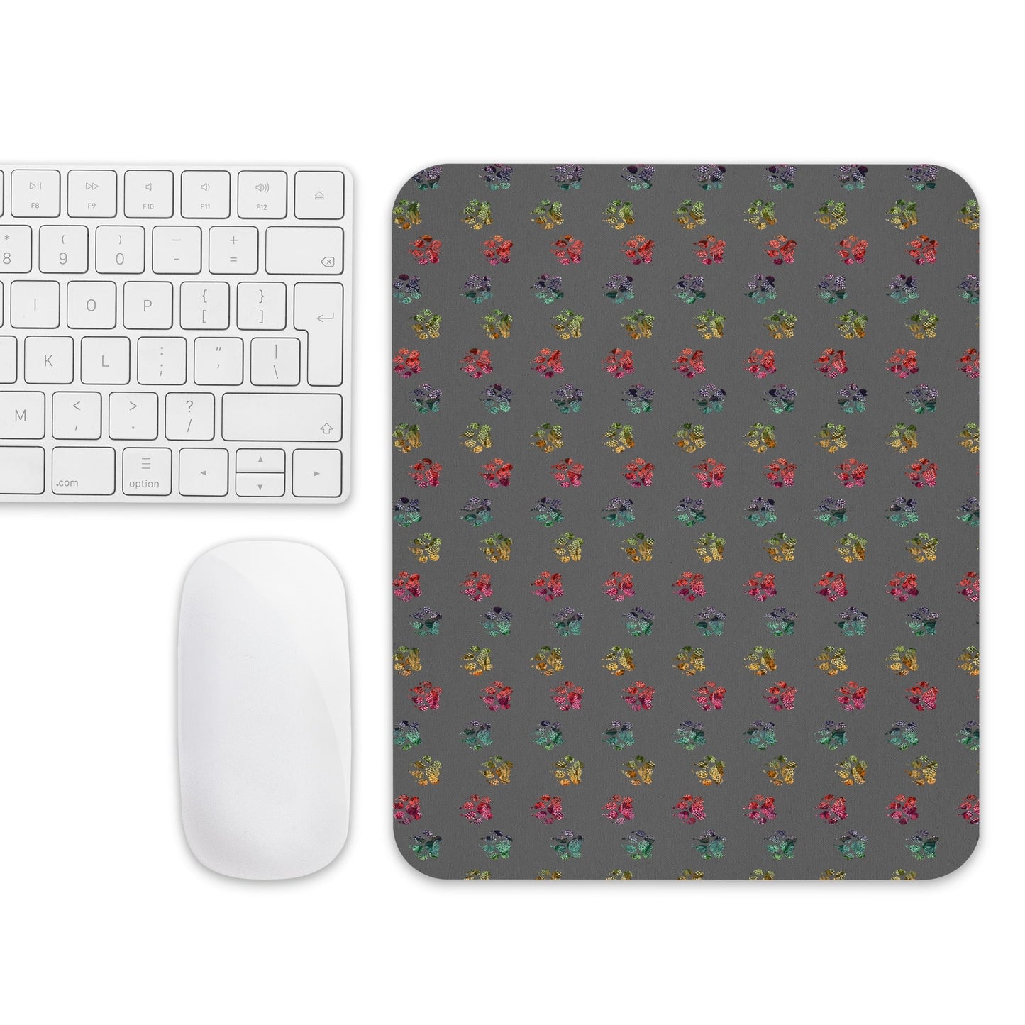 Grey Paw Prints Mouse Pad - DoggyLoveandMore