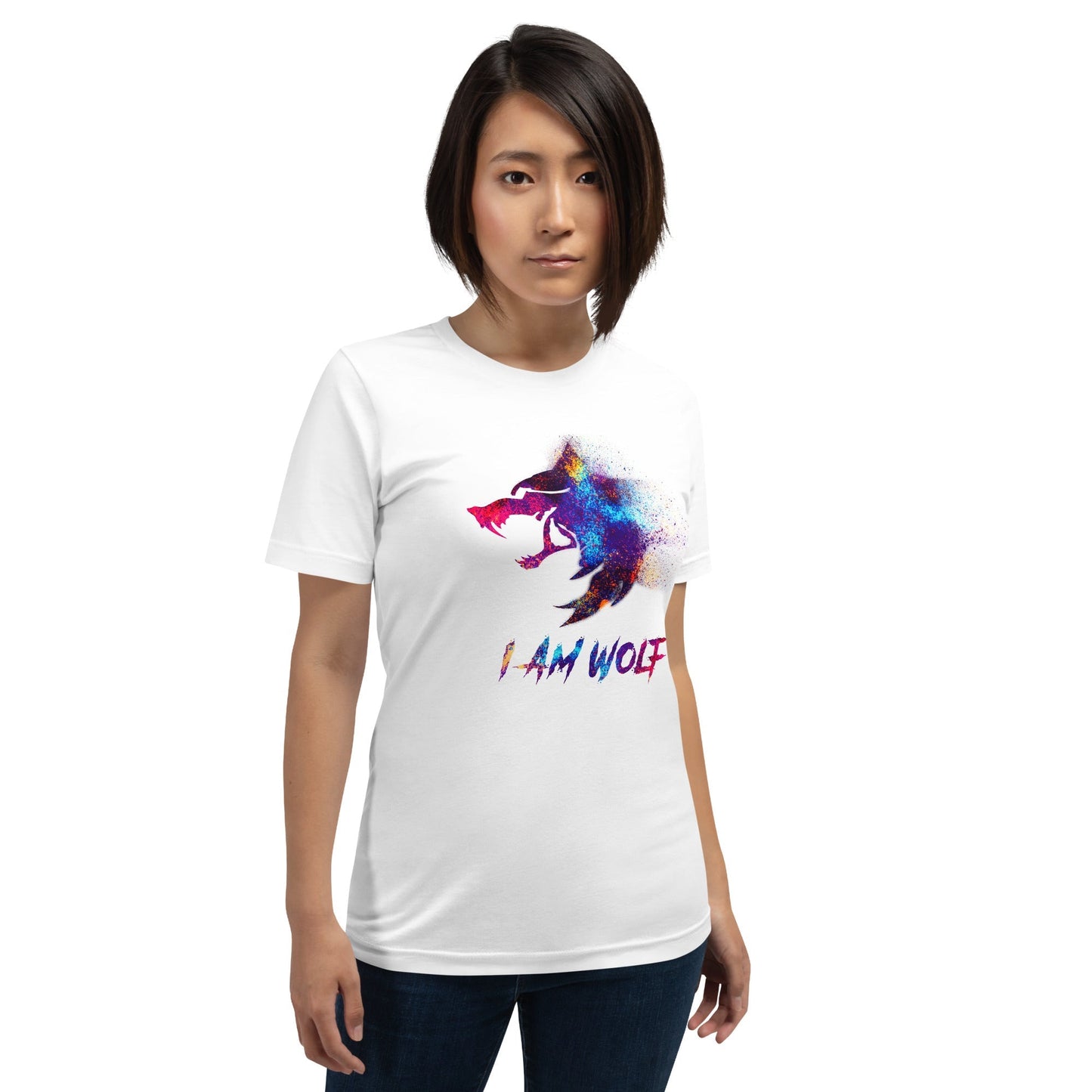 I AM WOLF Rainbow Graphic T-Shirt-DoggyLoveandMore