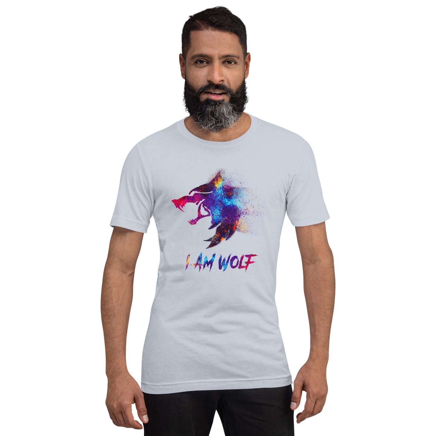 I AM WOLF Rainbow Graphic T-Shirt
