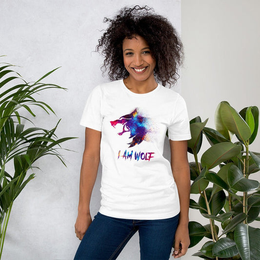 I AM WOLF Rainbow Graphic T-Shirt-DoggyLoveandMore