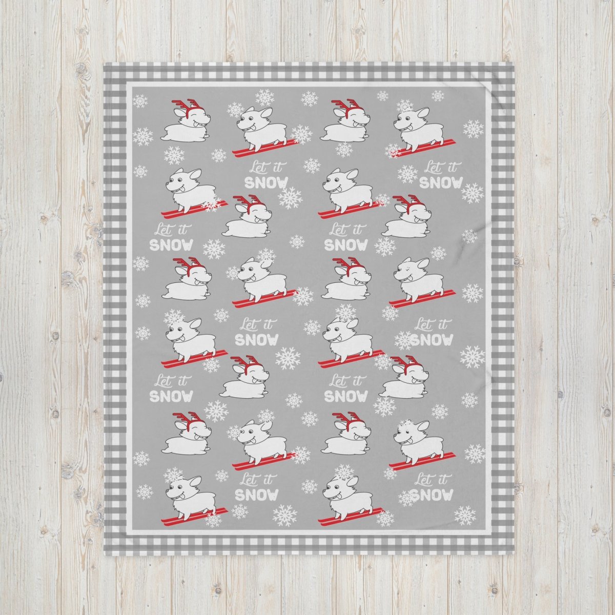 Let It Snow Dogs Throw Blanket - DoggyLoveandMore