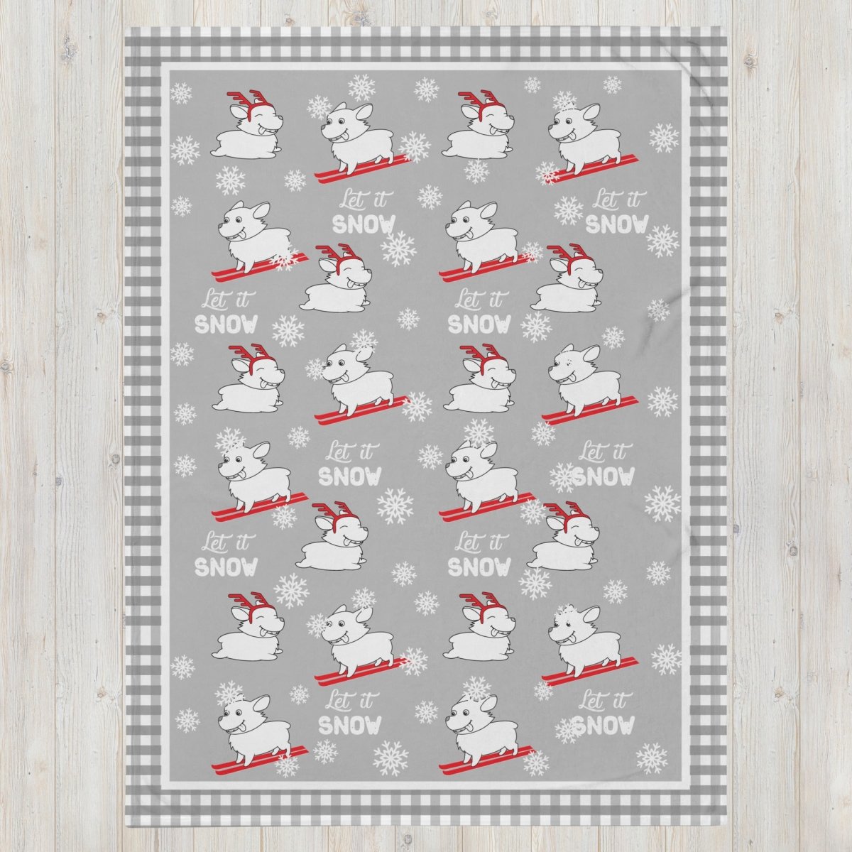 Let It Snow Dogs Throw Blanket - DoggyLoveandMore