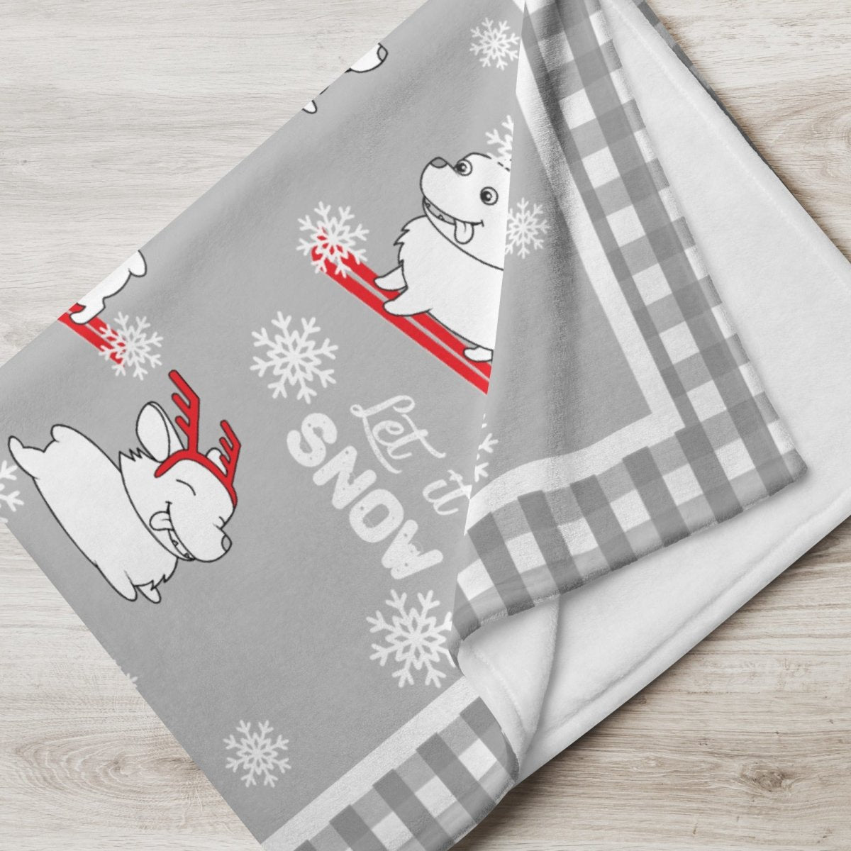 Let It Snow Dogs Throw Blanket - DoggyLoveandMore