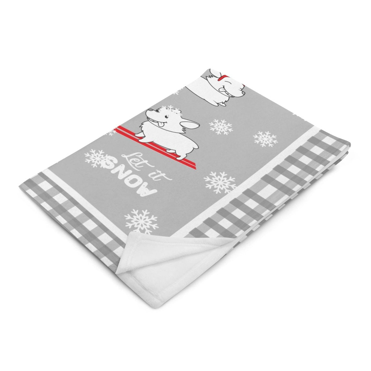 Let It Snow Dogs Throw Blanket - DoggyLoveandMore