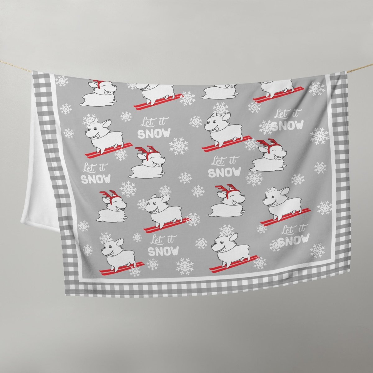 Let It Snow Dogs Throw Blanket - DoggyLoveandMore