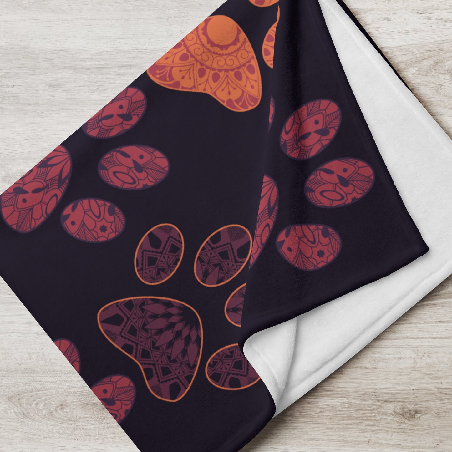 Mandala Paw Prints Throw Blanket-DoggyLoveandMore