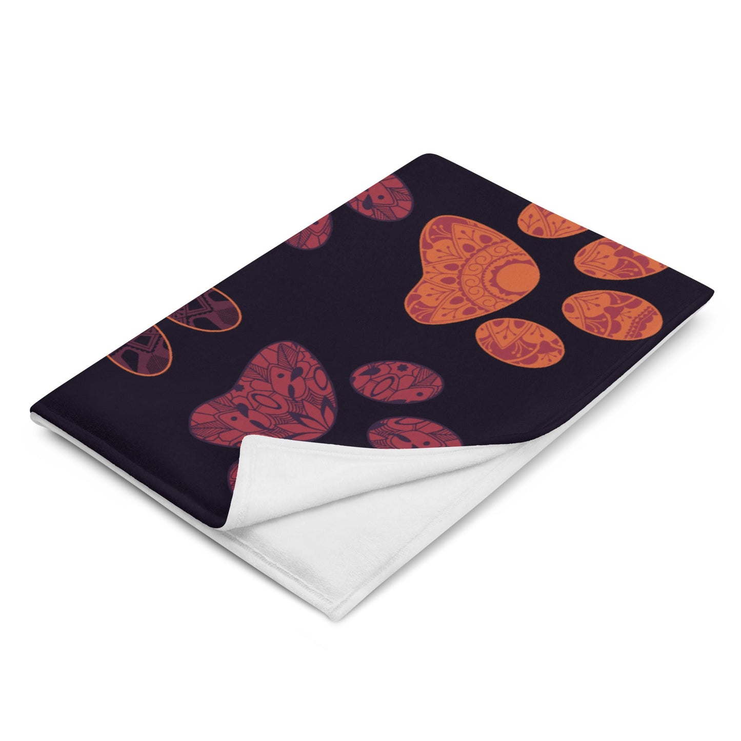 Mandala Paw Prints Throw Blanket-DoggyLoveandMore