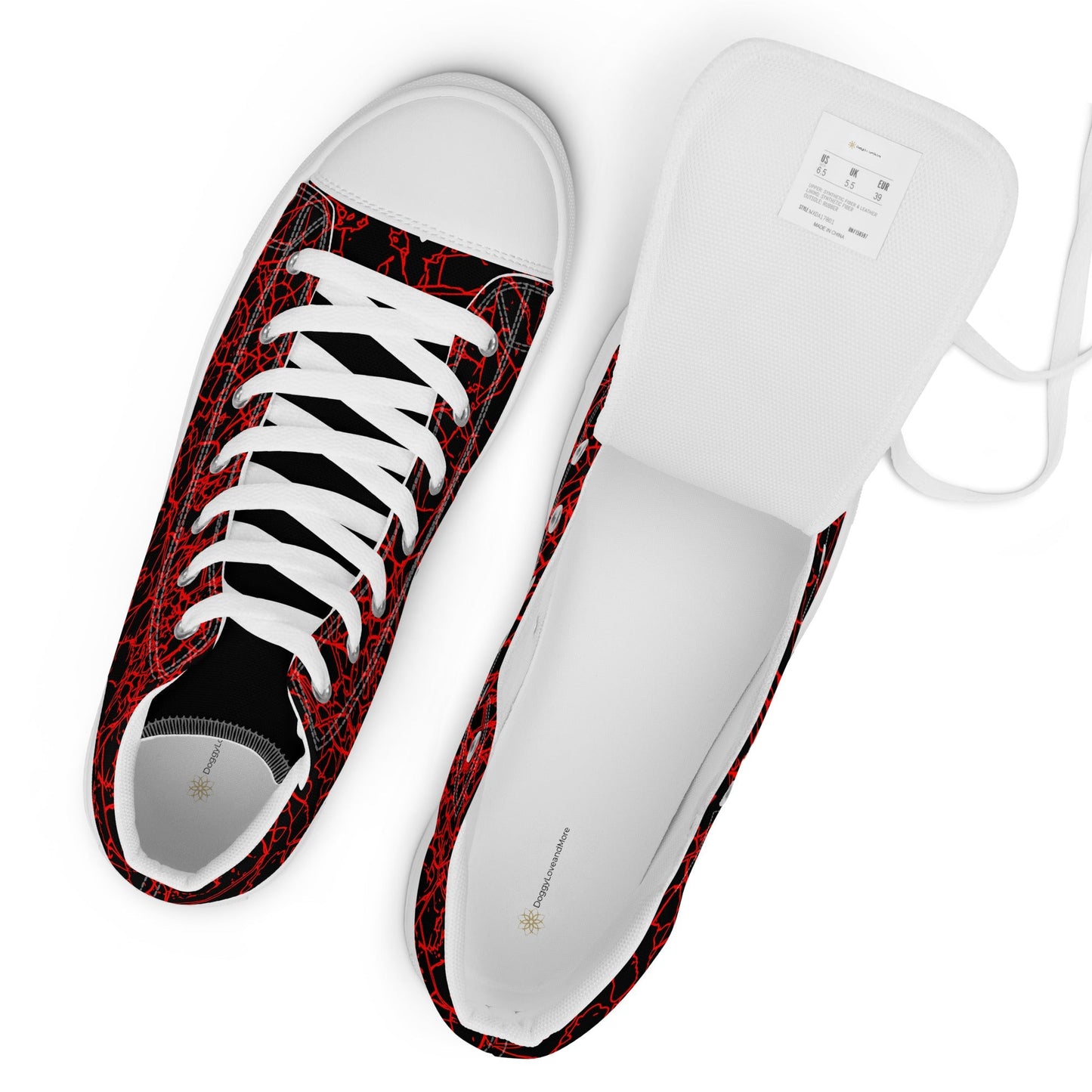 Men’s Red Crackle Sneakers-DoggyLoveandMore