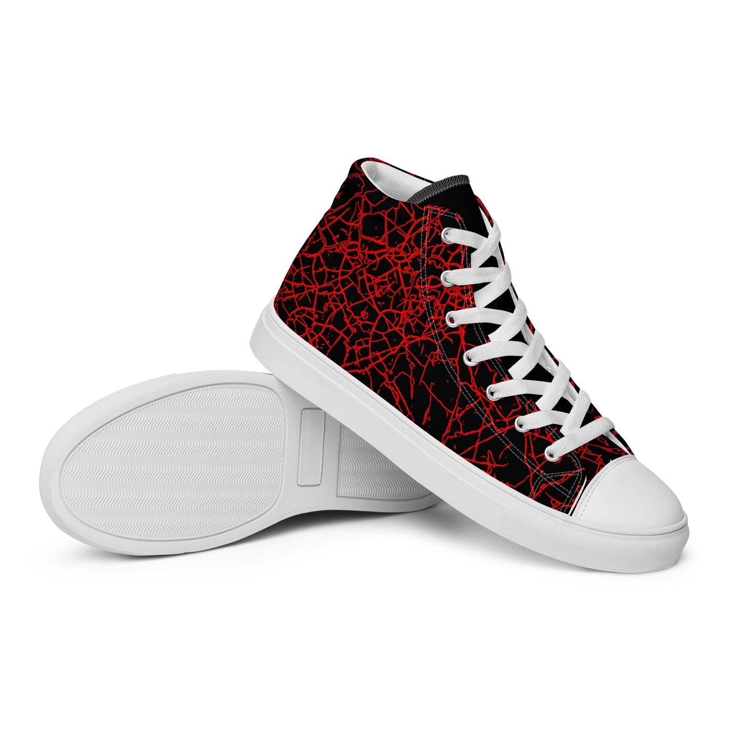 Men’s Red Crackle Sneakers-DoggyLoveandMore