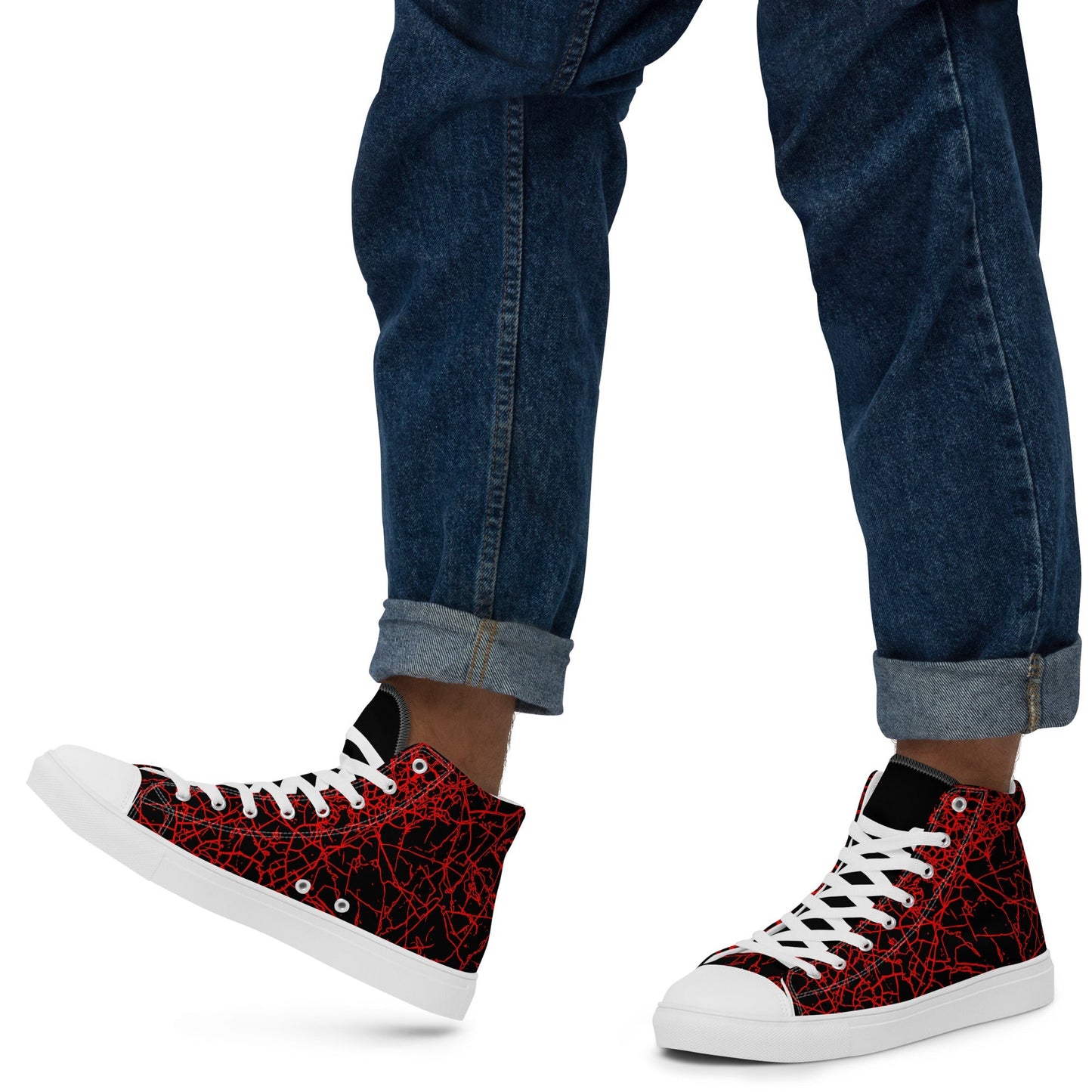 Men’s Red Crackle Sneakers-DoggyLoveandMore