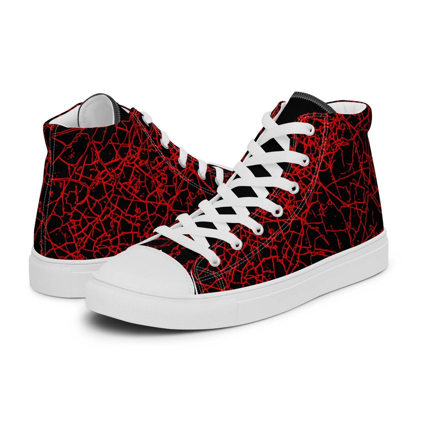 Men’s Red Crackle Sneakers-DoggyLoveandMore