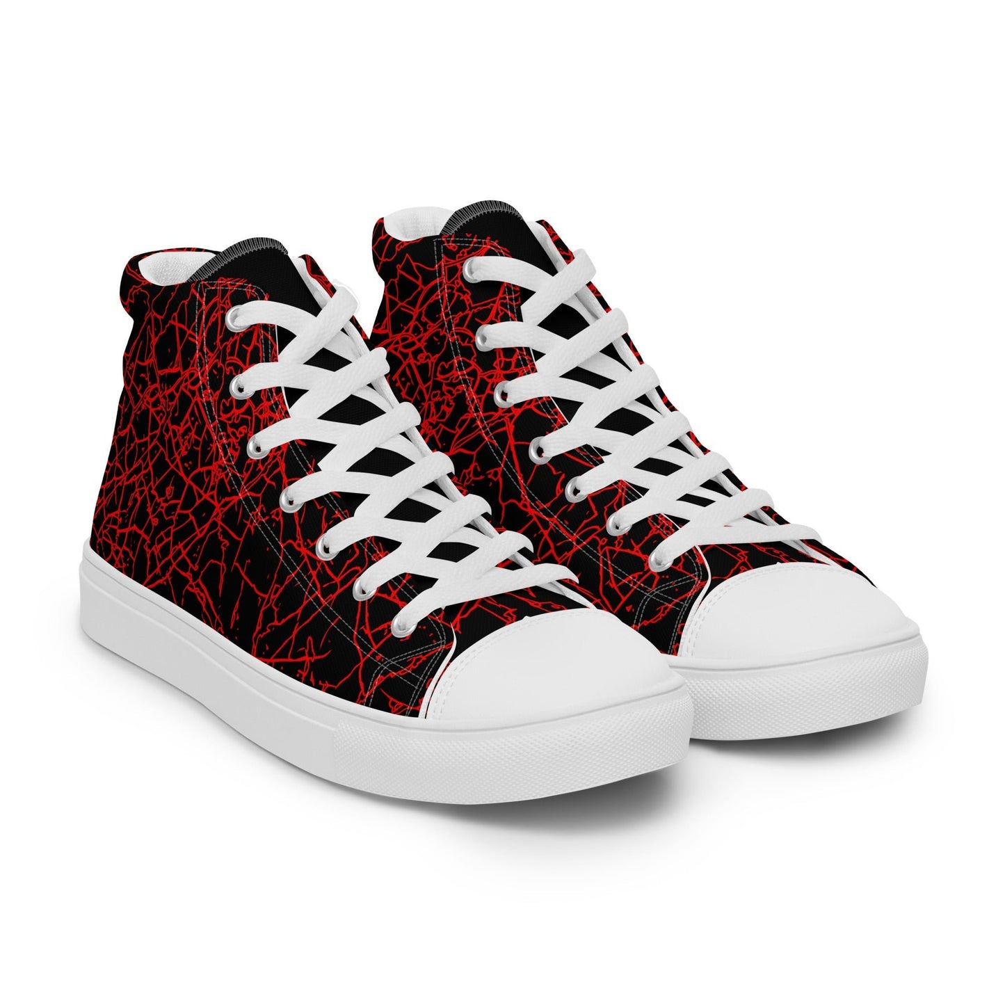 Men’s Red Crackle Sneakers-DoggyLoveandMore