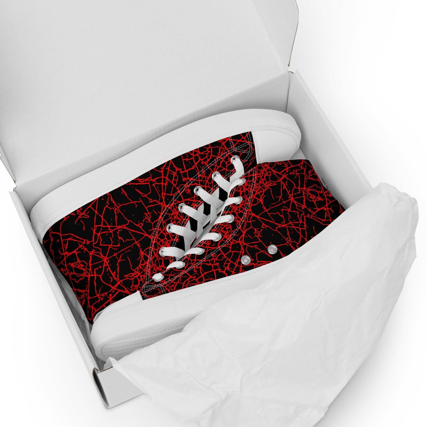 Men’s Red Crackle Sneakers-DoggyLoveandMore