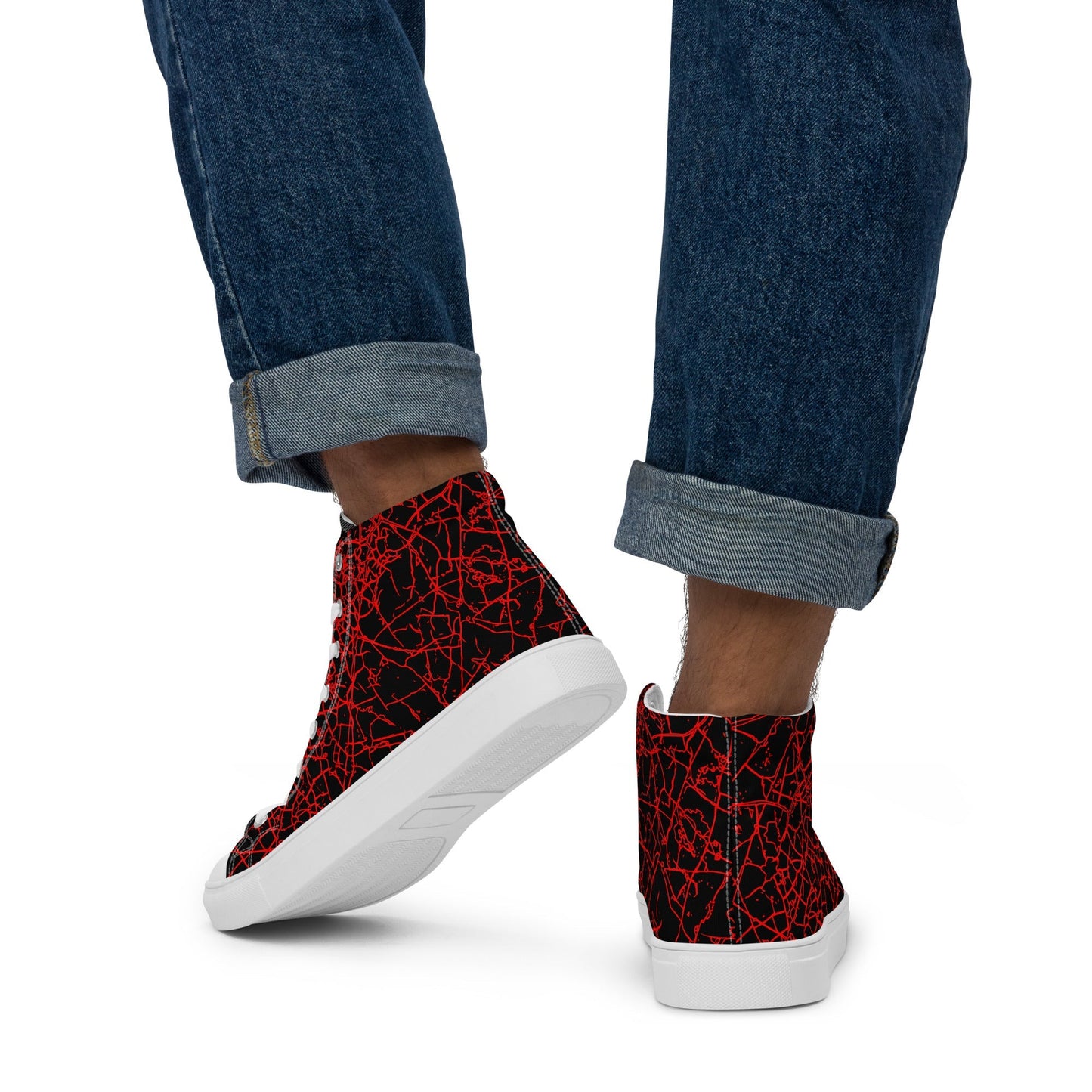 Men’s Red Crackle Sneakers-DoggyLoveandMore