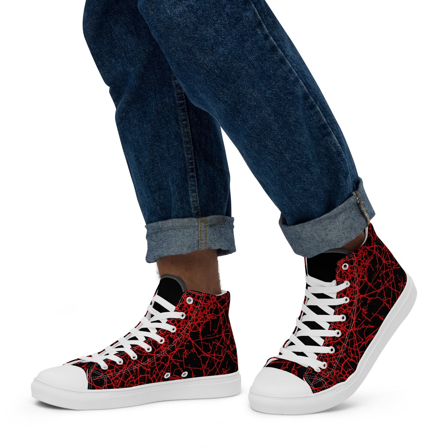 Men’s Red Crackle Sneakers-DoggyLoveandMore