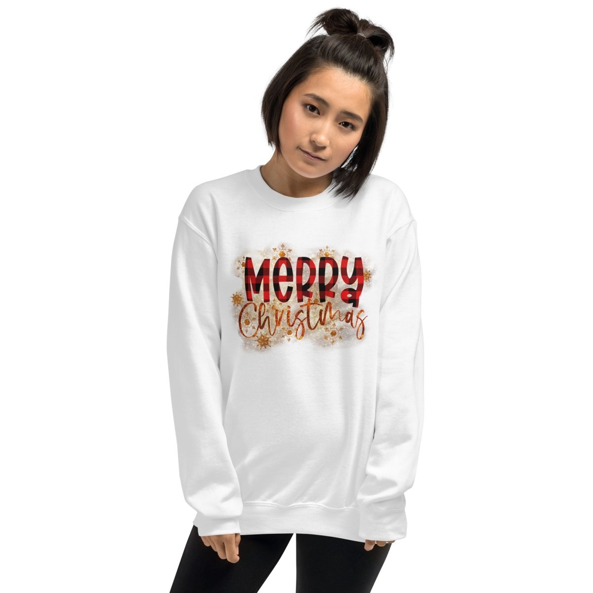 Merry Christmas Buffalo Plaid Sweatshirt - DoggyLoveandMore