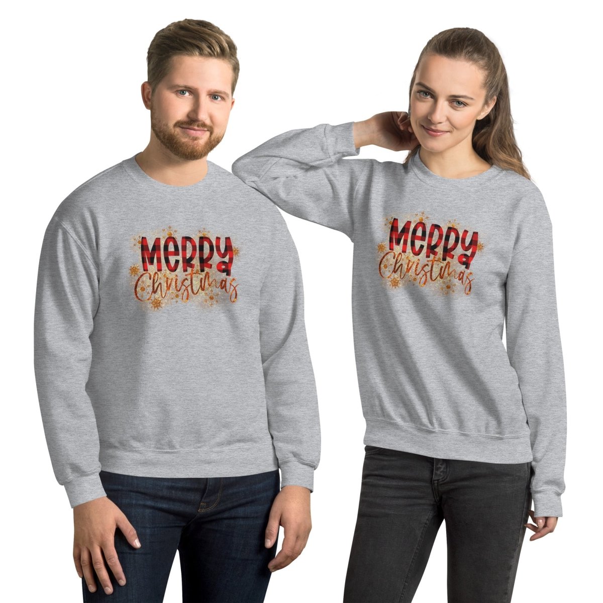 Merry Christmas Buffalo Plaid Sweatshirt - DoggyLoveandMore
