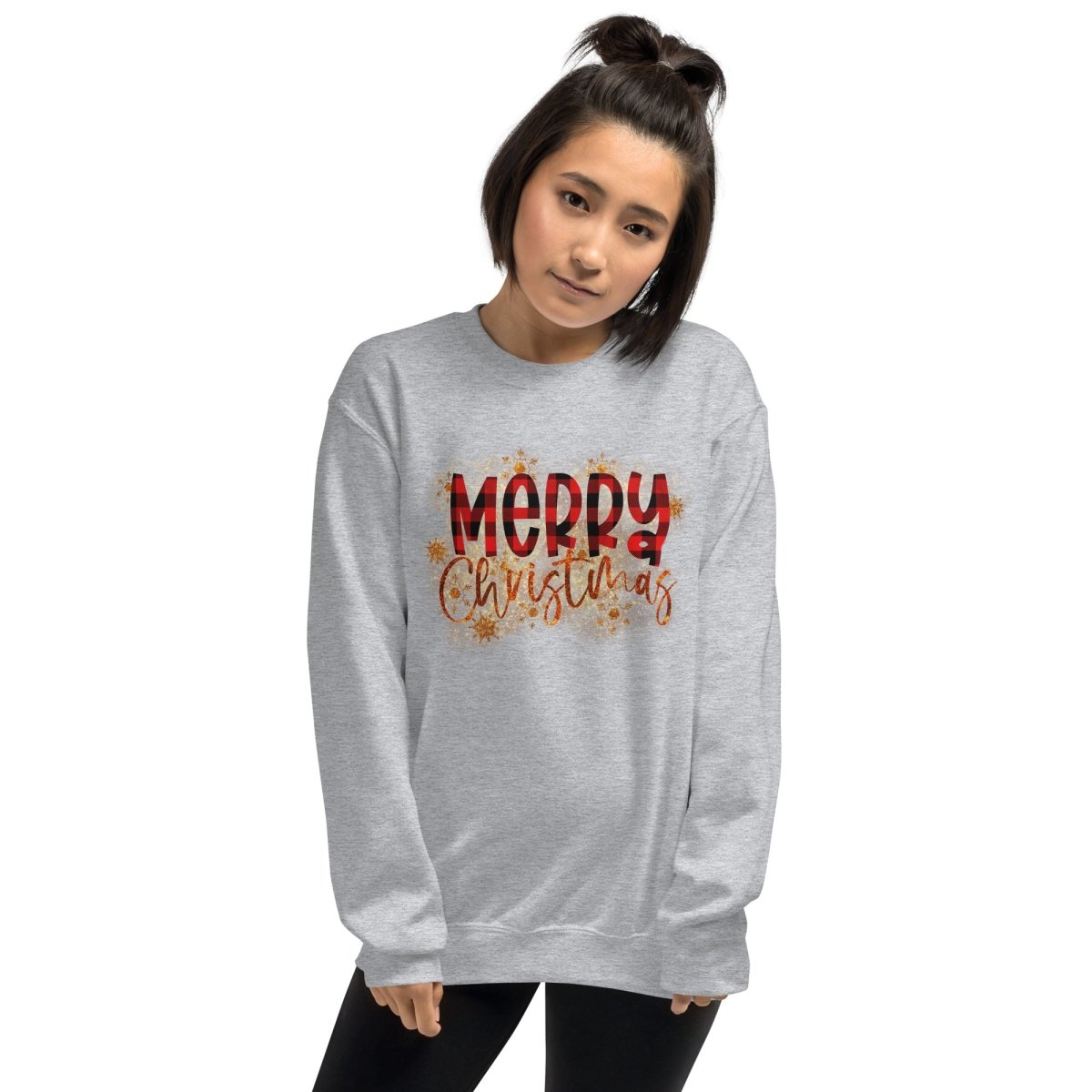 Merry Christmas Buffalo Plaid Sweatshirt - DoggyLoveandMore