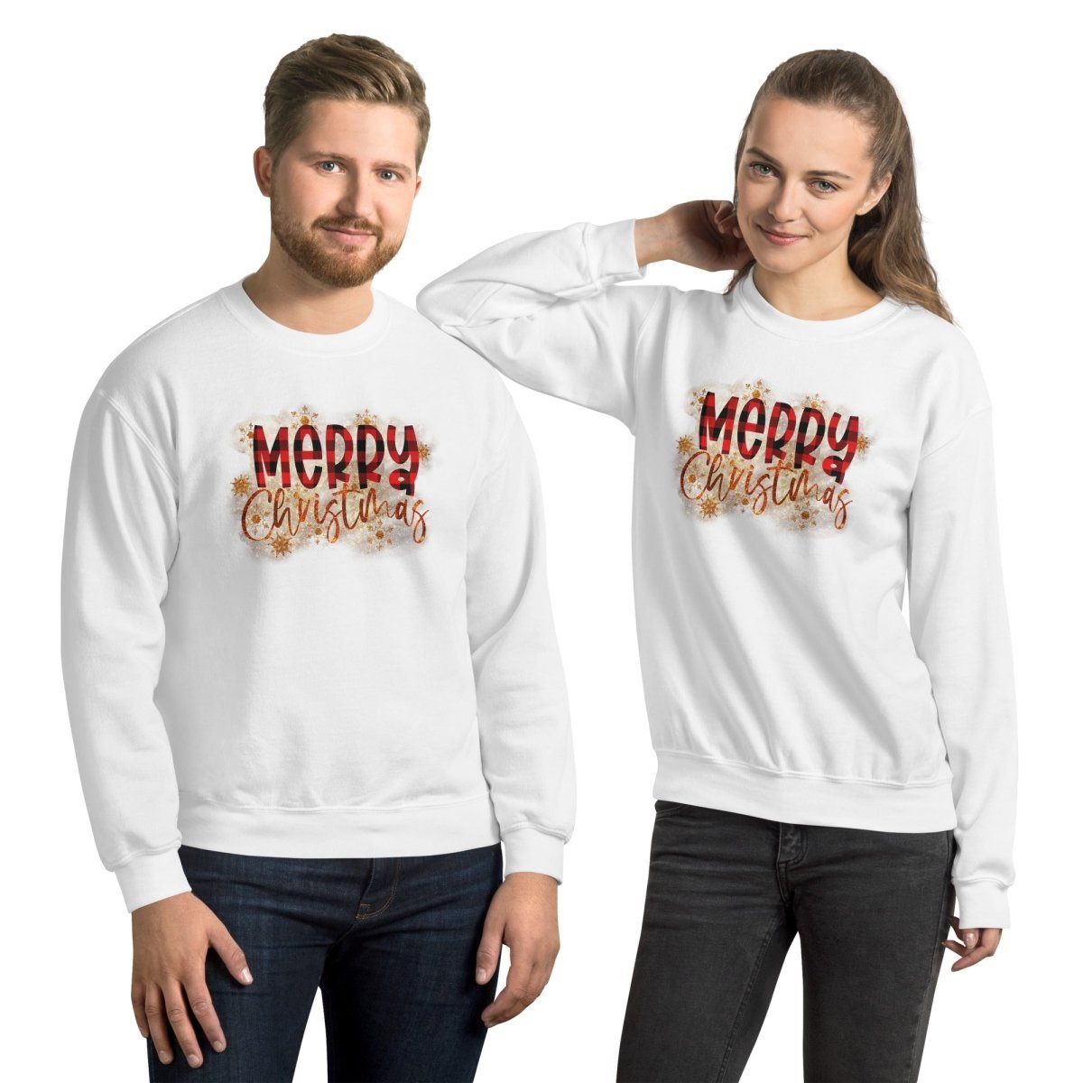 Merry Christmas Buffalo Plaid Sweatshirt - DoggyLoveandMore