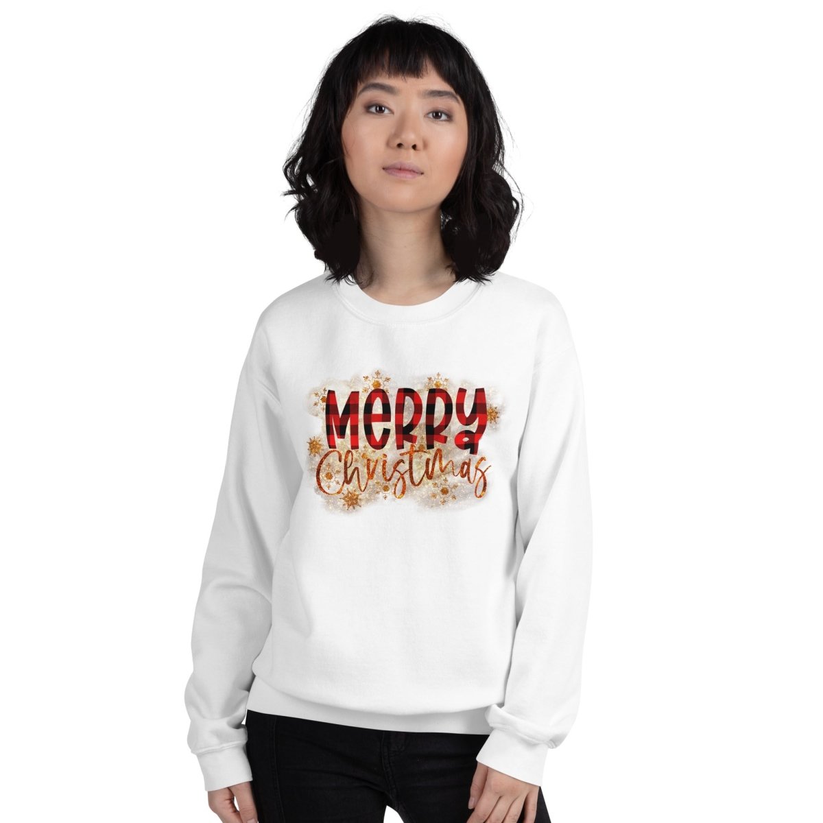 Merry Christmas Buffalo Plaid Sweatshirt - DoggyLoveandMore
