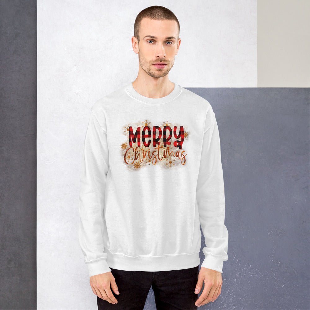 Merry Christmas Buffalo Plaid Sweatshirt - DoggyLoveandMore