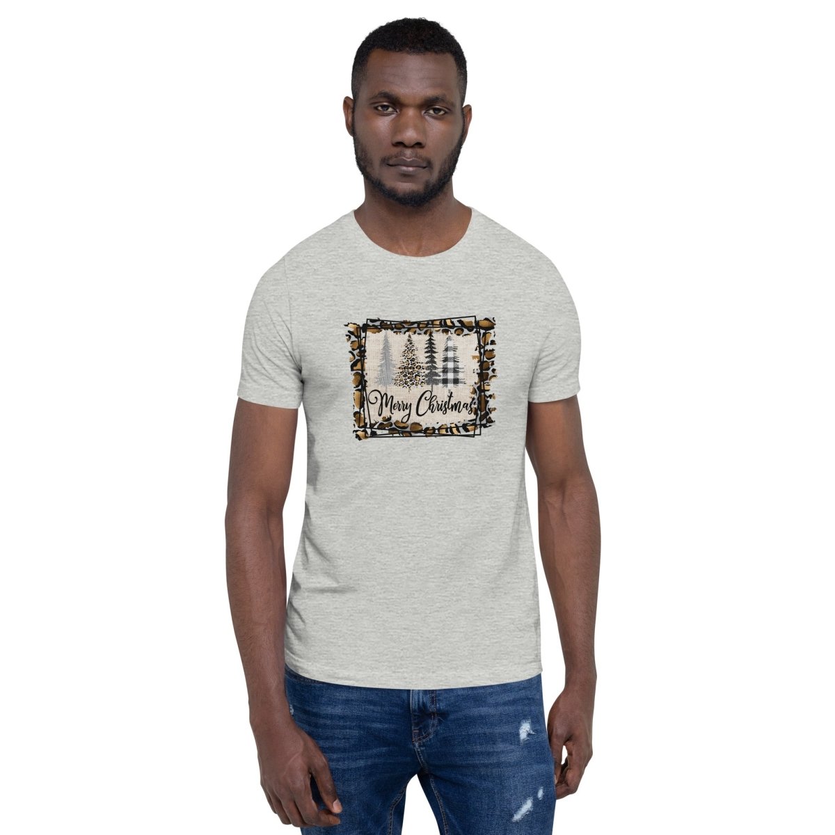 Merry Christmas Leopard Trees T-Shirt - DoggyLoveandMore