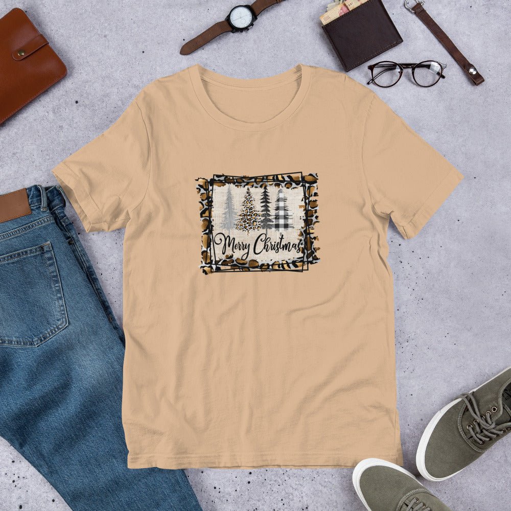 Merry Christmas Leopard Trees T-Shirt - DoggyLoveandMore