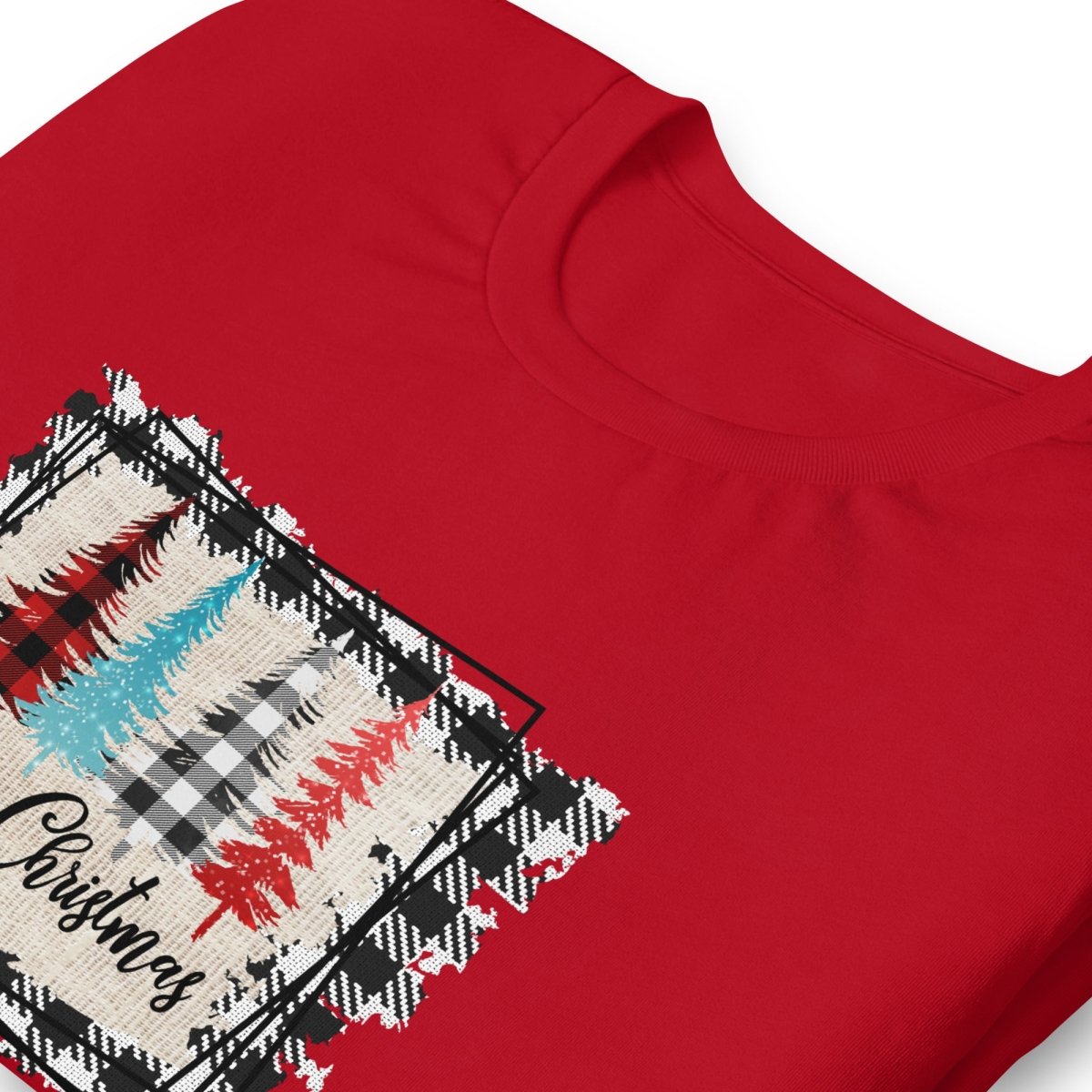Merry Christmas Plaid Trees T-Shirt - DoggyLoveandMore