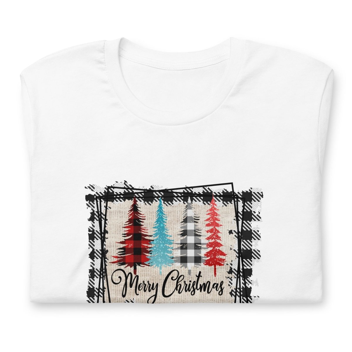 Merry Christmas Plaid Trees T-Shirt - DoggyLoveandMore