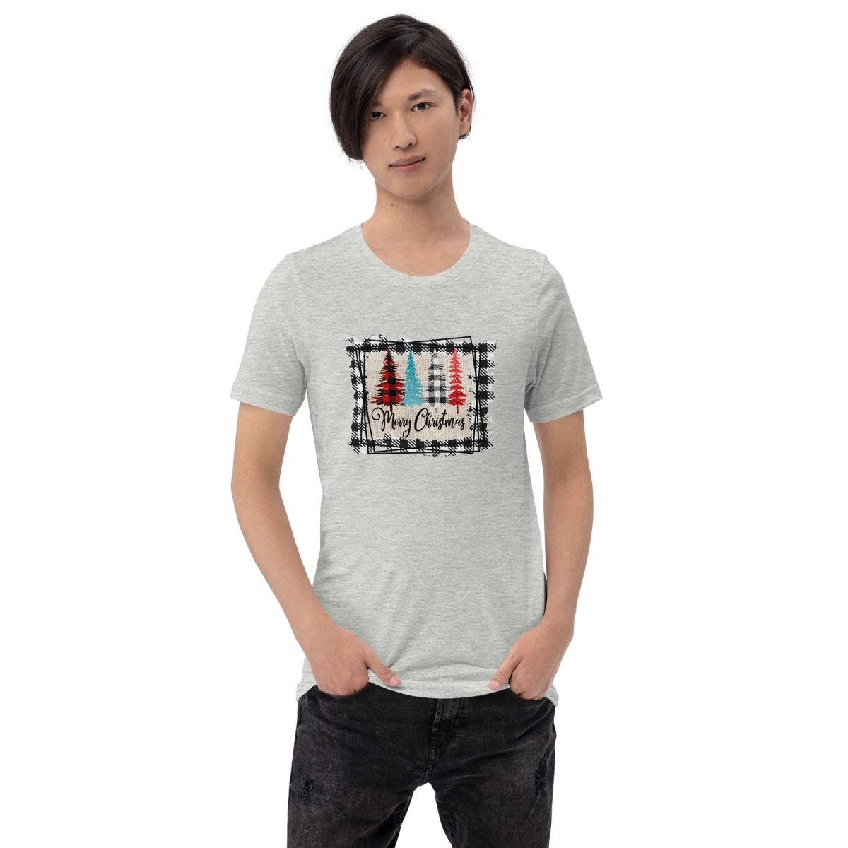 Merry Christmas Plaid Trees T-Shirt - DoggyLoveandMore