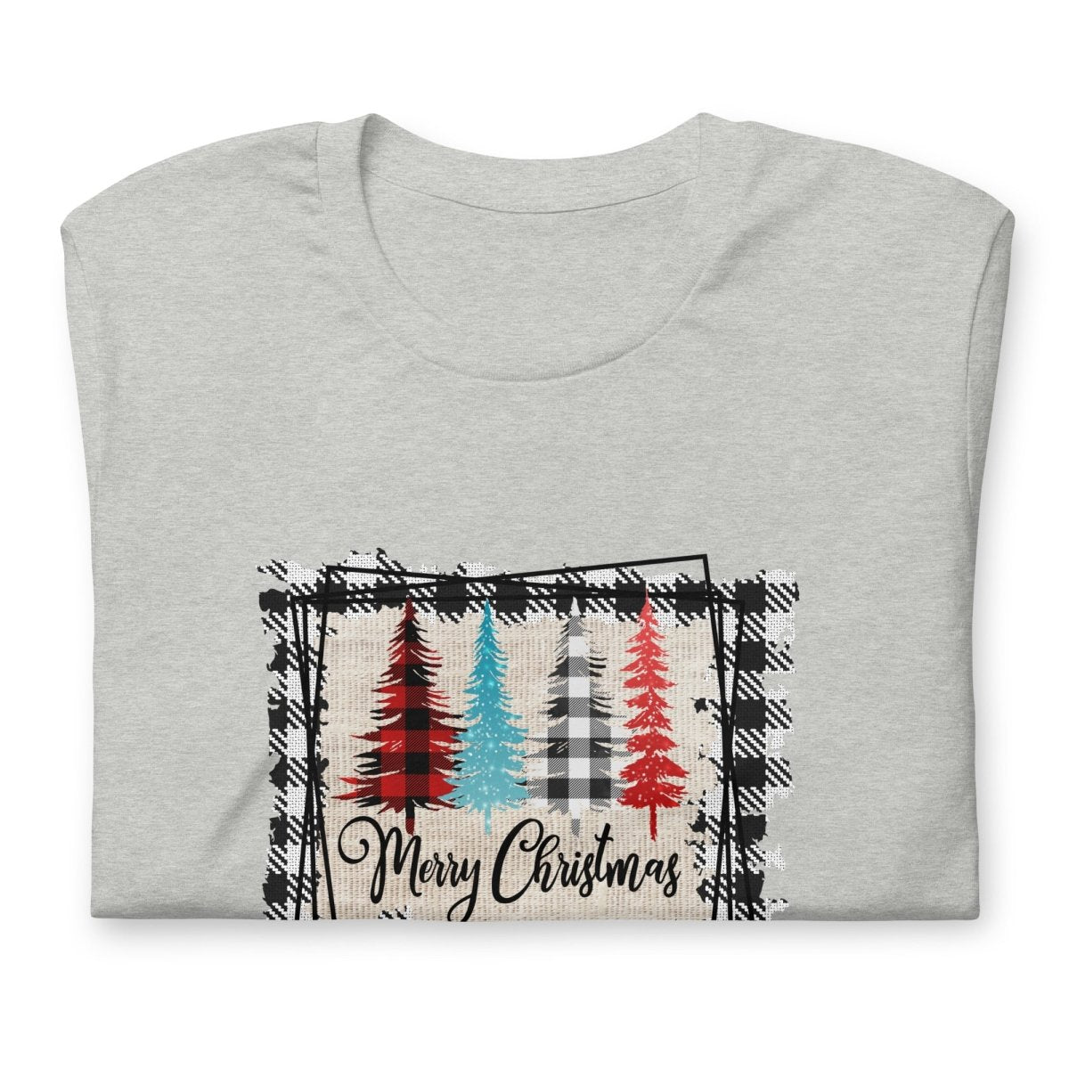 Merry Christmas Plaid Trees T-Shirt - DoggyLoveandMore