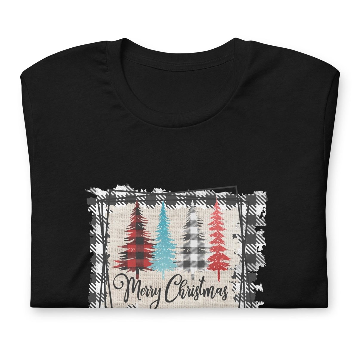 Merry Christmas Plaid Trees T-Shirt - DoggyLoveandMore