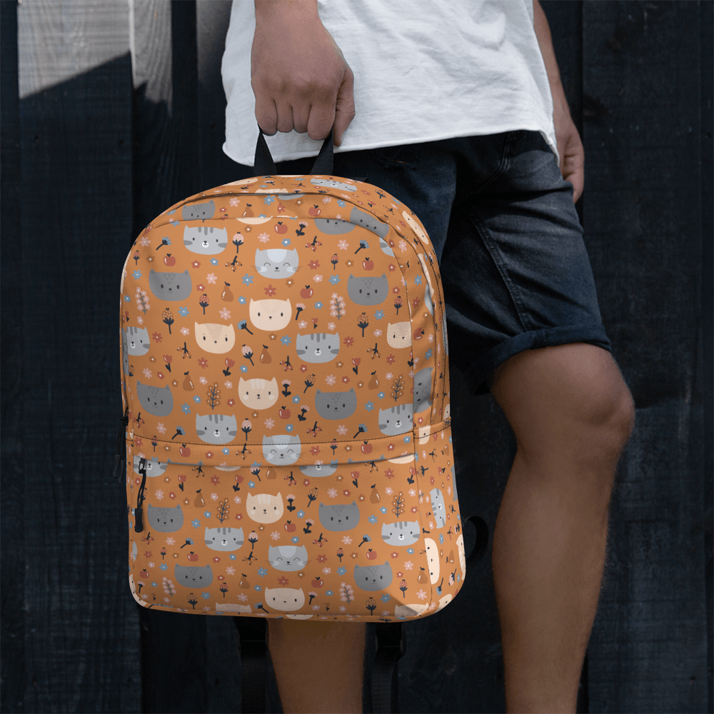 Orange Pet Faces Backpack-DoggyLoveandMore