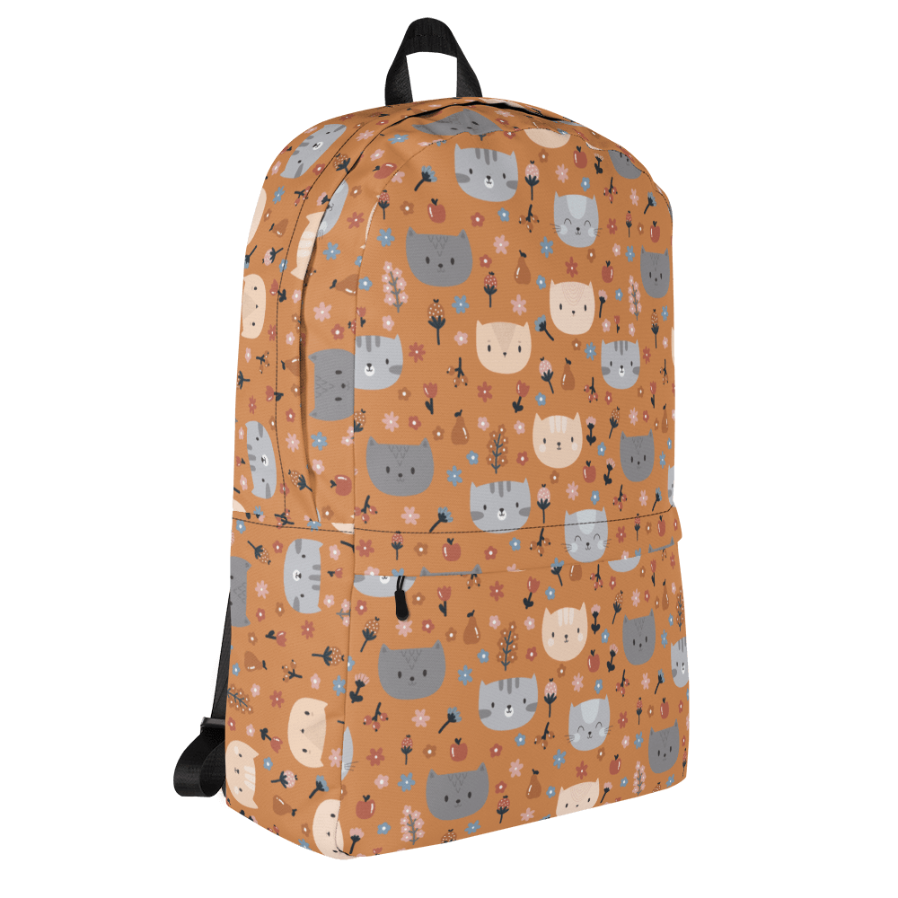 Orange Pet Faces Backpack-DoggyLoveandMore