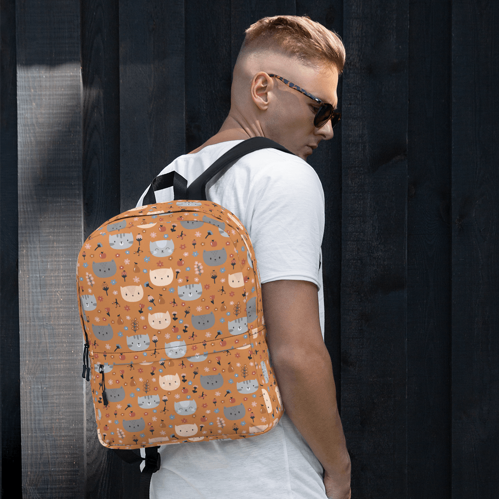 Orange Pet Faces Backpack-DoggyLoveandMore